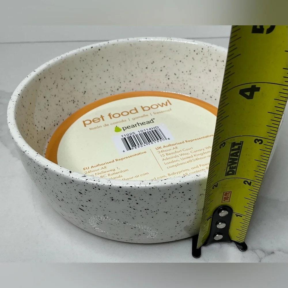 Pearhead Pet Food Bowl Cat & Dogs Water & Food Dish Ceramic New